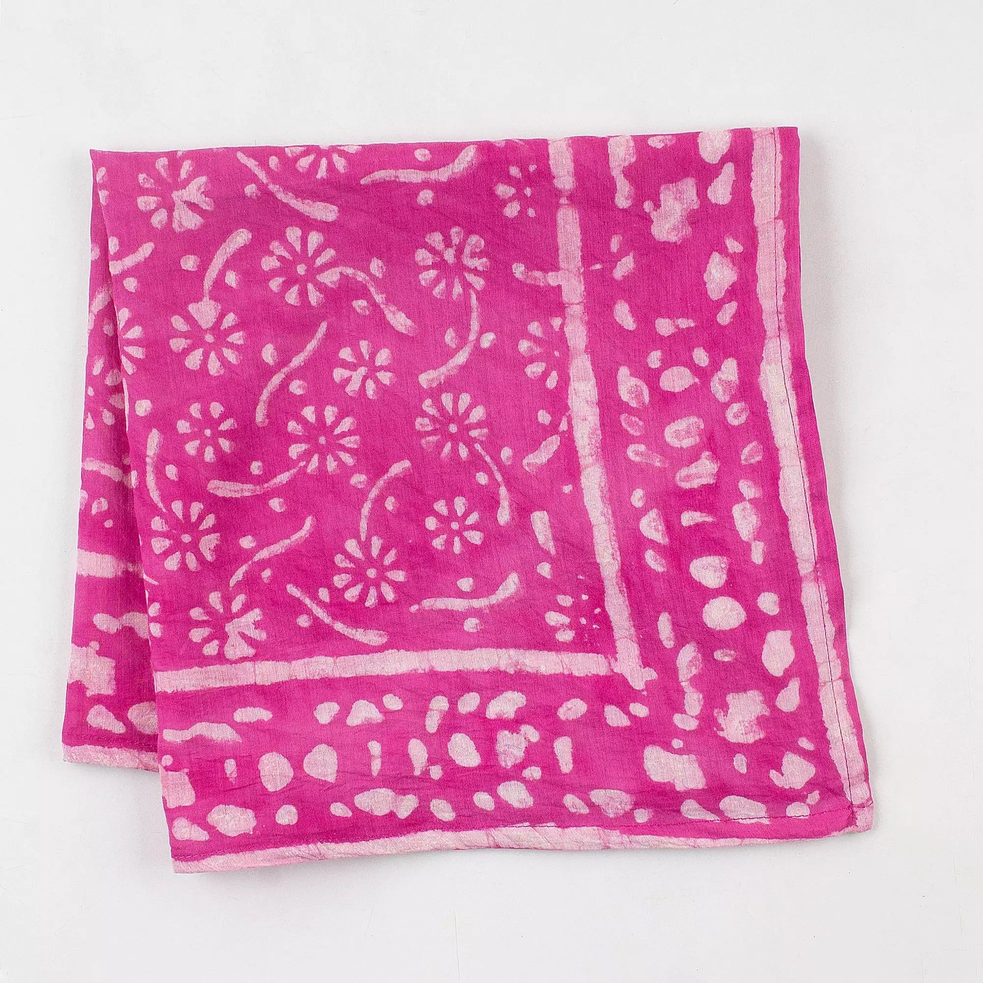 Pink Hand Block Printed Bandana Face Coverup 621
